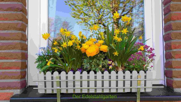 Sturm sichere Blumenkastenhalter aus Edelstahl  für  Steinfensterbank    60 cm / Fensterbankhalter Blumen/ Blumenkastenhalter Steinfensterbank